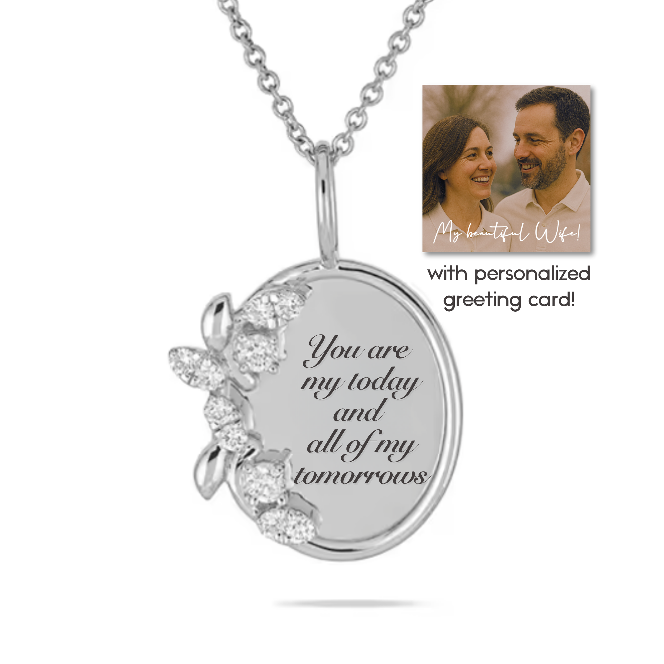 “You are my today and all of my tomorrows” Necklace For Wife or Girlfriend | S925